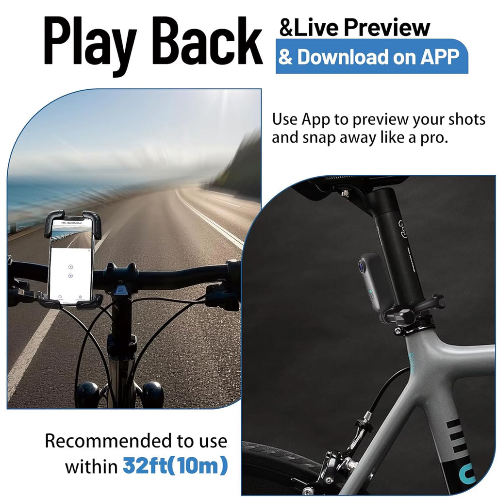 4K Waterptoor Thumb Pocket Small Action POV Camera WI-FI Live Stream Mini Body Camera Black 128GB Wearable Battery Cop Cam